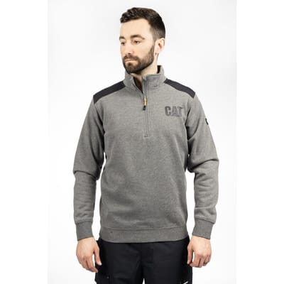 Caterpillar Essential 1/4 Zip Polyester Heren Grijze Sweater