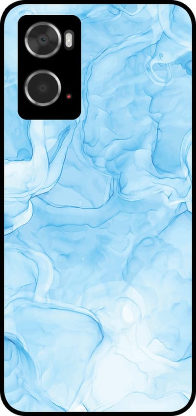 Smartphonica Telefoonhoesje Geschikt voor Oppo A36 / A76 / A96 met marmer opdruk - TPU backcover case marble design - Lichtblauw geschikt voor Oppo A36;Oppo A76;Oppo A96