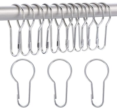 Famanu - Set van 40 douchegordijn haken, kunststof, wit