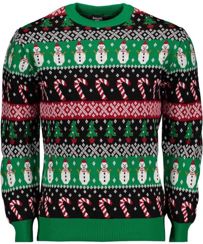 Ballin Trui Christmas Sweater 8003 Green Mannen Maat - S