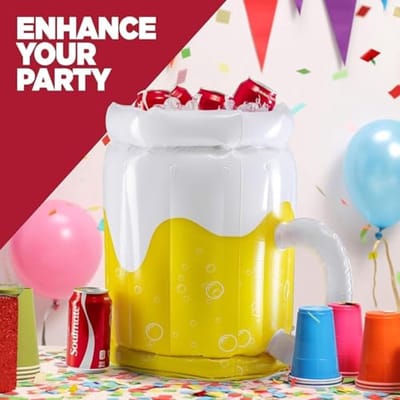 18 Inch Opblaasbare Bierkoeler - Perfect voor Feestjes en Zomerevenementen (2-pack)