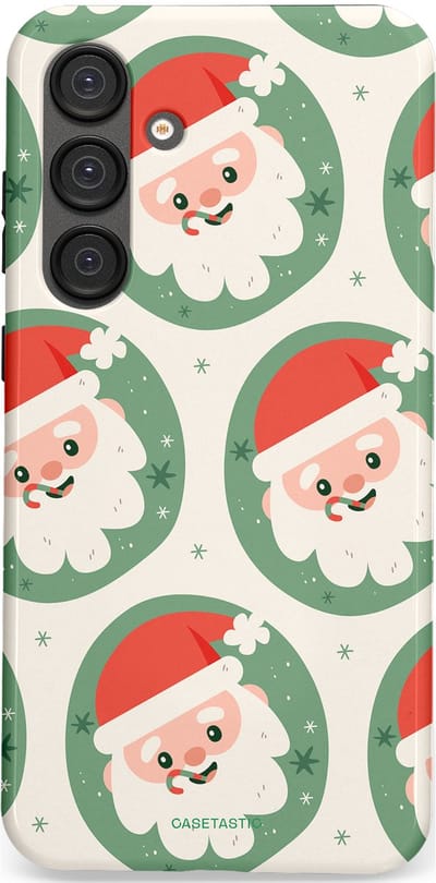 Casetastic hoesje geschikt voor Samsung Galaxy S25 Plus - Dubbellaagse bescherming - Zuurstok Groen Witte Kerstman - Fashion Case - Wit Saliegroen Crème Terracotta