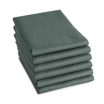 DDDDD - 6x Theedoek - Akira 60 x 65 cm - Groen - Set van 6 stuks