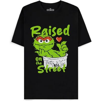 Sesame Street T-shirt - Grouch - S tot M - voor Mannen - zwart