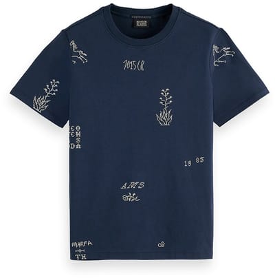 Scotch & Soda Printed Regular Fit T-Shirt