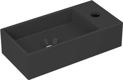 INK Versus Fontein - 36x18x9cm - wasbak links - 1 kraangat - porselein zwart mat