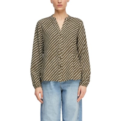 Comma Blouses Army Green Maat: 46 | Longsleeves Outlet | Dames | Bruin