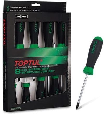 Toptul Schroevendraaierset 8 Delen met Magnetische Tips