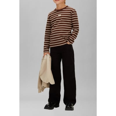 Calvin Klein Girls Stripe L/s T-shirt Legacy Brown/white Gray Taglia: 8 | T-shirt Outlet | kids | Grigio