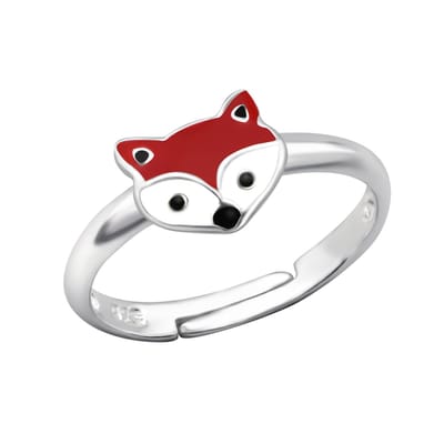 Zilveren verstelbare kinderring vosje | one-size fits all | Zilverana | Sterling 925 Silver