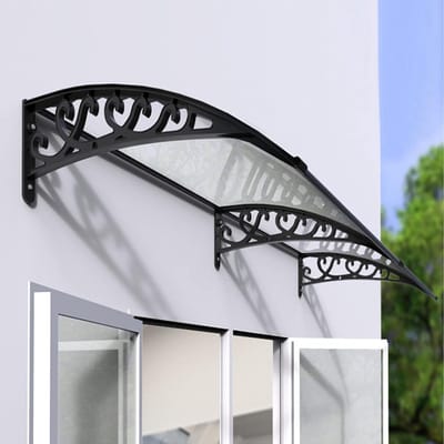 Moderne Deurluifel - Voordeur Afdak - Buiten Beschermen - Slagvast Polycarbonaat - 60x150cm - Transparant
