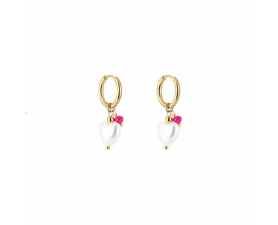 Cute babe fushia parel oorbellen