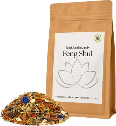 Feng Shui Kruidenthee 100g – Kruidenthee met Drakenfruit & Gojibessen – Cafeïnevrije Fruitige Kruidenmelange – Losse Thee – Ocin Vita