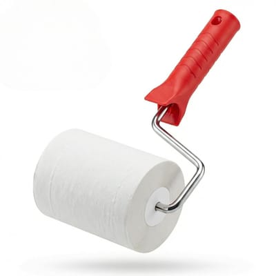 Dailygoods- Toiletpapierhouder in verfroller-design - Grappig cadeautje - Herbruikbare houder - Robuust metaal - Duurzaam kunststof handvat - Creatieve blikvanger - Toiletrolhouder