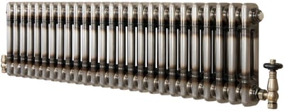 Kolomradiator - 2-kolom 300x1190 mm - ruw metaal - incl. kraan