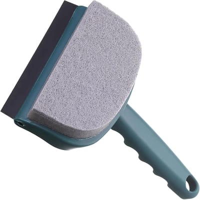 Raamreinigingsborstel - Schrobborstel Wisser - Streeploos Reinigen - 2-in-1 Gereedschap - 19 cm - Groen