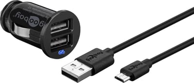 Goobay USB Micro autolader met losse kabel - 2,1A - 1 meter