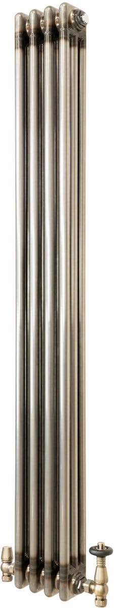 Kolomradiator - 3-kolom 1500x200 mm - ruw metaal - incl. kraan