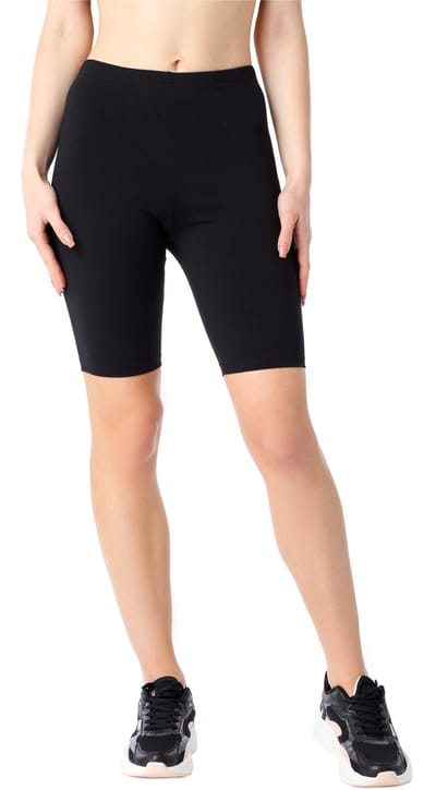 Bellivalini BLV-BLV50-185-LE Dames Leggings - Sport - Vrijetijdsbroek - Kort - Katoen - Sporbroek - Yogabroek - Zwart - S