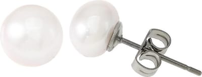 Zoetwater parel oorbellen Pearl White 10 mm - oorknoppen - echte parels - wit - edelstaal - luxe sieraden zakje - parel oorbellen dames