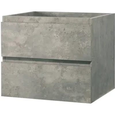 Aquazuro Wastafelonderkast Napoli 59cm - Betongrijs - Met 2 Lades - 59,4x50x47,5cm