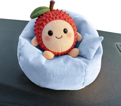 Zitzak Ornament - Mini Stoel Decoratie - Poppen Presenteren - Handgemaakte Standaard - 15 cm - Blauw
