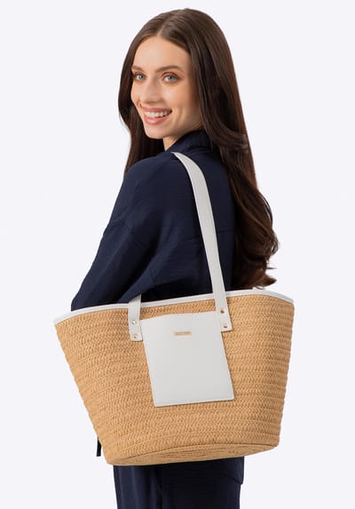 Wittchen - Gevlochten Damesmand - Eco-leer Details - Beige en Crème