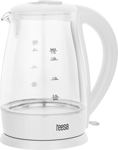 Teesa TSA1511W - Elektrische glazen waterkoker, 1,7 liter, wit