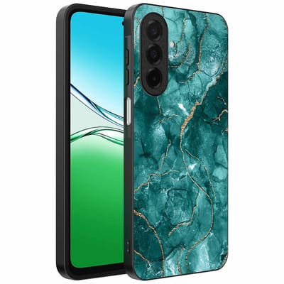 Geschikt voor Oppo A5 Telefoonhoesje met marmer opdruk - TPU backcover case marble design - Goud Groen - Smartphonica geschikt voor Oppo A5