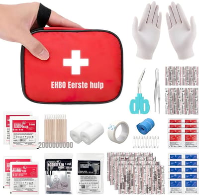 DnA® EHBO Kit - EHBO - EHBO Kits - EHBO Kit Noodpakket - EHBO Kit Auto - Rood - 18cm x 13cm x 6cm