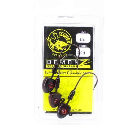 Tackle Tactics TT Demonz Jig Head 1/4oz 2/0H 3/pack Rode Nachtmerrie (7037) black