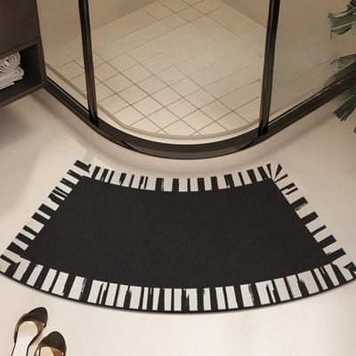 Douchekamerdeur Deur Sterk Absorberend Sneldrogend Vloermat Badkamer Diatomeeënaarde Gebogen Tapijt Badkamer Antislip Ventilator Voetmat 40*75CM