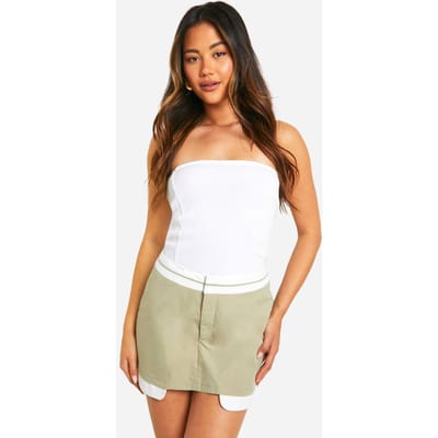 boohoo Dames Contrast Taille Op Maat Gesneden Skort | Verstandig | Maat: 34