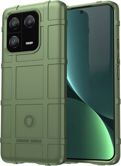 MobyDefend Hoesje - Geschikt voor Xiaomi 13 Pro - Rugged Shield TPU Backcover - Groen