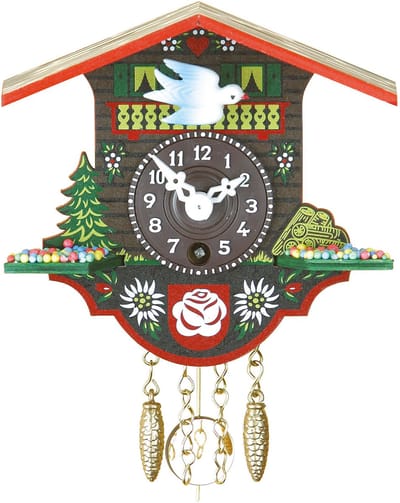Trenkle - 1100_wit - gebeeldhouwde koekoeksklok - 1-daags ketting uurwerk - Kuckuck Classic