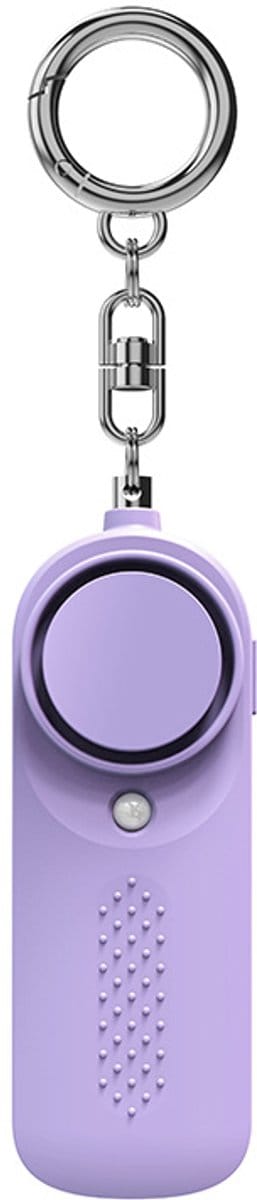 Paniekalarm - Persoonlijk alarm - Veiligheid Alarm - Persoonlijk Zakalarm - Persoonlijk alarm voor vrouwen - Persoonlijk veiligheidsalarm - Veiligheidsalarm met LED-lampje als sleutelhanger - 130db - Voor kinderen-Vrouwen-Studenten en ouderen (paars)