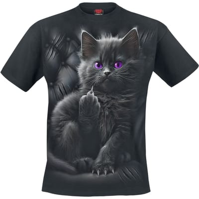 Spiral - Gothic T-shirt - Cattitude - S tot 4XL - zwart