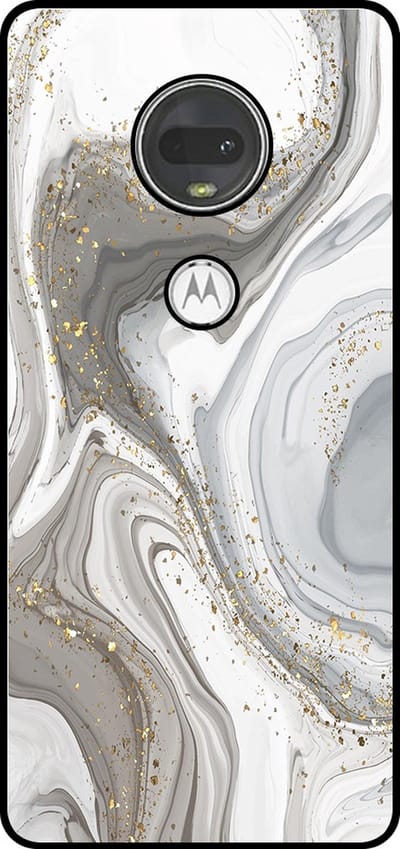 Smartphonica Telefoonhoesje Geschikt voor Motorola Moto G7 met marmer opdruk - TPU backcover case marble design - Zilver geschikt voor Motorola Moto G7