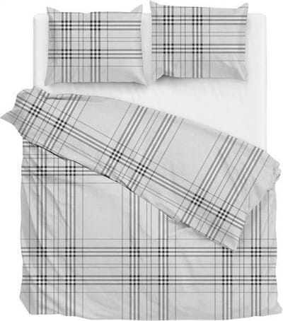 Zo!Home Herringbone - Flanel - Dekbedovertrek - Lits-jumeaux - 260x200/220 cm + 2 kussenslopen 60x70 cm - Grey