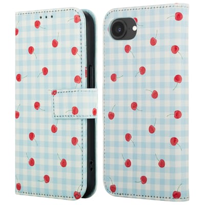 imoshion Hoesje - Geschikt voor Apple iPhone 17e / 16e - Design Bookcase smartphone - Cherry Check