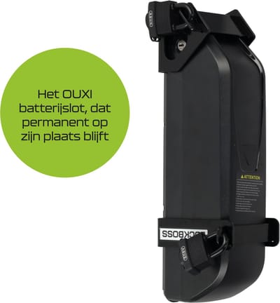 Lockboss L1 accuslot OUXI Fatbike V8/C80/Crossboss - vastgezet op frame - inclusief 2 Abus sloten