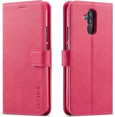LC.IMEEKE Luxe Book Case - Geschikt voor Huawei Mate 20 Lite Hoesje - Roze