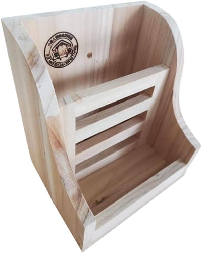 Hooi Feeder Rack - Hooi Houder - Kleine Dieren Voeren - Natuurlijk Grenen Materiaal - 20x20x22 cm - Houtkleur
