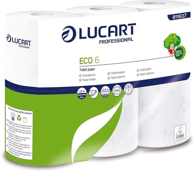 Toiletpapier Rollen - Zacht Papier - Professioneel Gebruik - 100% Gerecycled Materiaal - 6 Rollen