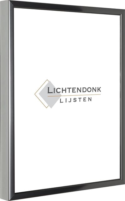 Aluminium Wissellijst 20 x 25 Chrome Antraciet (glans) - Ontspiegeld Glas - Salerno