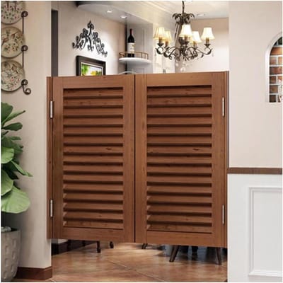 Zwaaideuren Massief Hout - Tussendeuren Saloon - Ruimtes Verdelen - Automatisch Sluitend - 70x90cm - Natuurlijk Hout