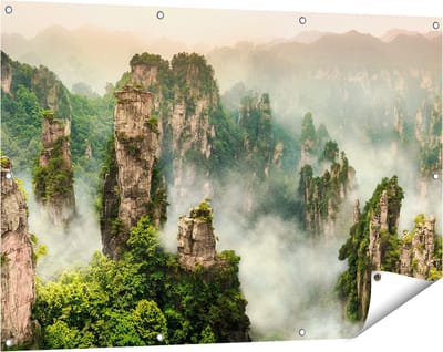 Gards Tuinposter Zhangjiajie Klif Bergen in China - 120x80 cm - Tuindoek - Tuindecoratie - Wanddecoratie buiten - Tuinschilderij