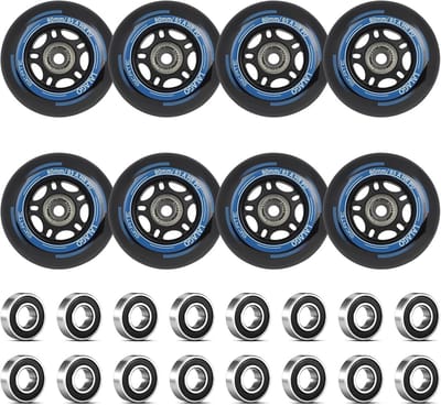 Set van 8 Inline Skate Wielen 80mm 85A met ABEC-9 Lagers voor Binnen en Buiten