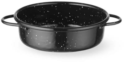HENDI Braadpan - koolstofstaal geemailleerd - 12 cm x 4 cm - zwart - bereiden en serveren