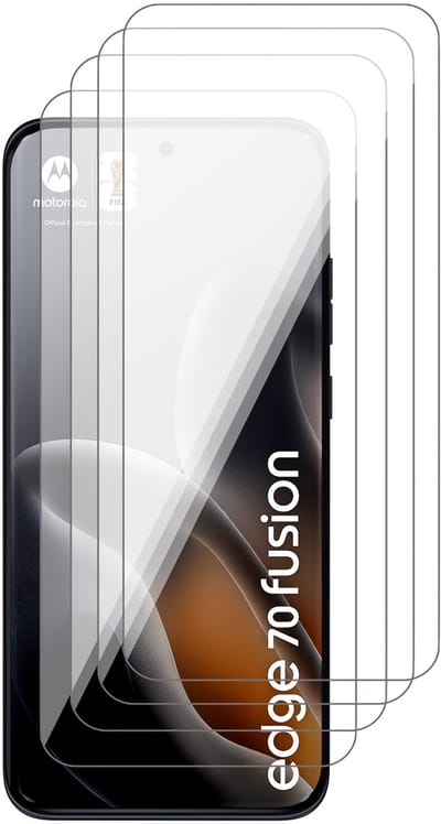 Screenprotector geschikt voor Motorola Moto Edge 70 Fusion – 4 Stuks – Full Cover Gehard Glas – Edge Protection – 9H